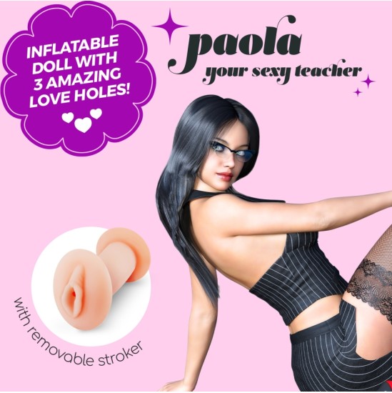 Crushious PAOLA THE TEACHER INFLATABLE DOLL WITH STROKER