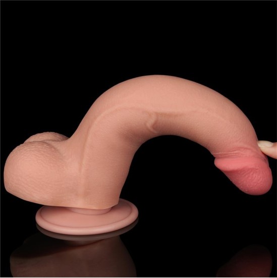 Lovetoy Bīdāmā āda divslāņu dildo 8.5