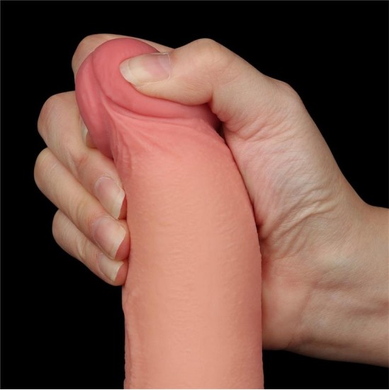 Lovetoy Bīdāmā āda divslāņu dildo 8.5