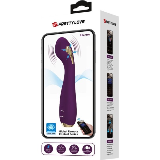 Pretty Love High Grade PRETTY LOVE – HECTOR ELECTROSHOCK VIBRATOR BY APP CONTROL PURPLE