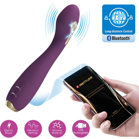 Pretty Love High Grade PRETTY LOVE - HECTOR ELECTROSHOCK VIBRATOR BY APP CONTROL PURPLE