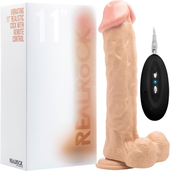 Realrock 11? REĀLISTS VIBRATORS AR sēkliniekiem BALTS