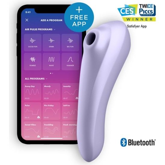 Satisfyer DUĀLAIS PRIEKA VIBRATORS AR APP LILAC