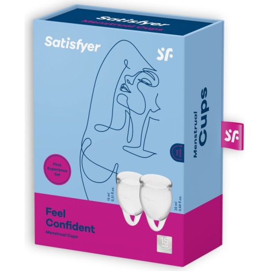 Satisfyer TUNNE KINDLALT 2 MENSTRUAALKUPSI KOMPLEKT SELGE