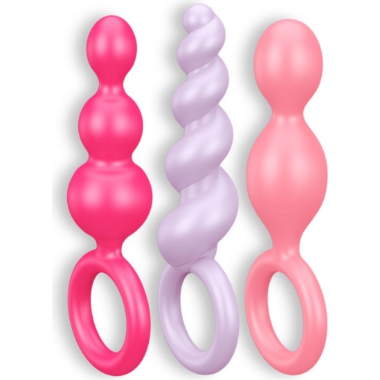 Satisfyer BOOTY CALL 3 PIECE SET ANAL PLUGS COLOURED