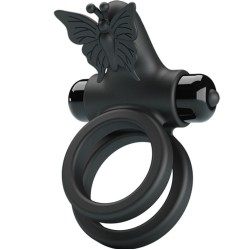 Pretty Love Male PRETTY LOVE - ДВОЙНОЙ КОЛЬЦЕВОЙ ВИБРАТОР С ЧЕРНЫМ СТИМУЛЯТОРОМ