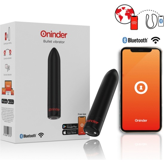 Oninder BERLIN BULLET VIBRATOR BLACK 9 MODES 8,5 X 2 CM – NEMOKAMA PROGRAMĖ