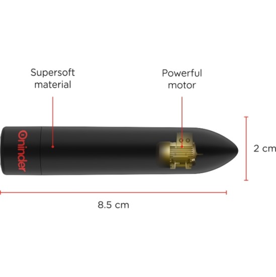 Oninder BERLIN BULLET VIBRATOR BLACK 9 REŽĪMI 8,5 X 2 CM — BEZMAKSAS LIETOTNE