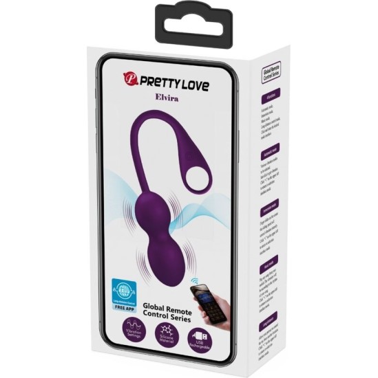 Pretty Love ELVIRA KEGEL BALLS APP NUOTOLINIO KONTROLĖ PURPLE