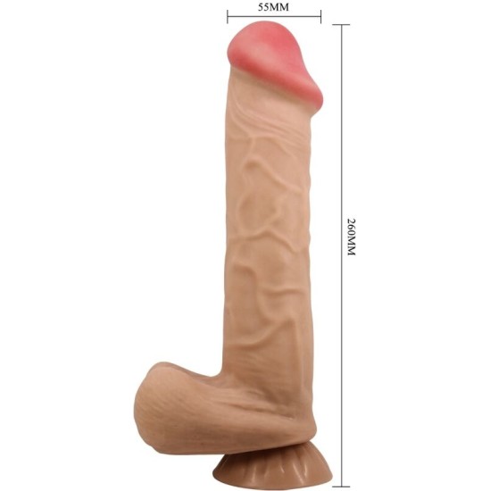 Pretty Love High Grade PRETTY LOVE - BĪDĀMĀS ĀDAS SĒRIJA REĀLISTS DILDO AR BĪDĀMĀM ĀDAS SŪCĒŠANAS GĀZES MĪSTA 26 CM