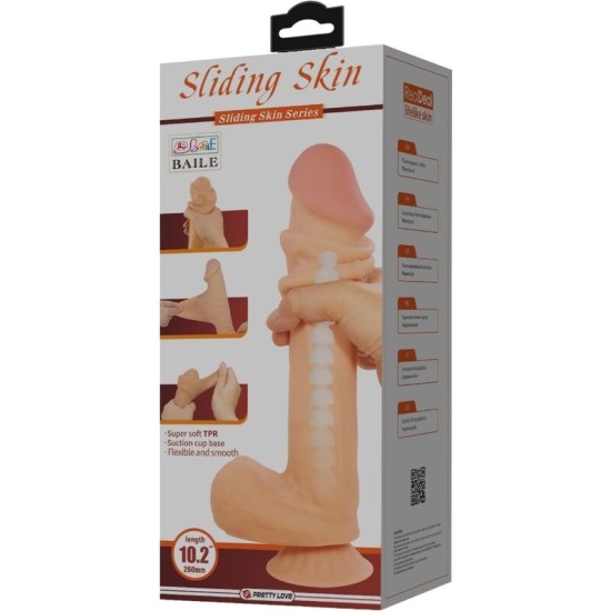 Pretty Love High Grade PRETTY LOVE - BĪDĀMĀS ĀDAS SĒRIJA REĀLISTS DILDO AR BĪDĀMĀM ĀDAS SŪCĒŠANAS GĀZES MĪSTA 26 CM