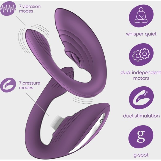 Crushious PLEASURISER RECHARGEABLE VIBRATOR WITH REMOTE CONTROL AND FREE WATERBASED LUBRICANT