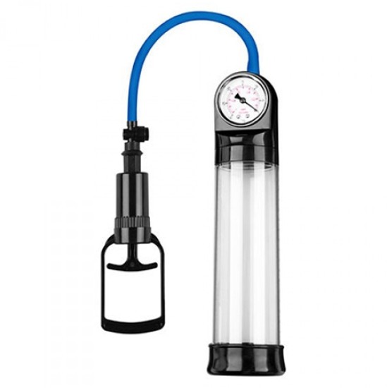 Toyz4Lovers PRESSURE TOUCH PUSH PENIS PUMP WITH GAUGE CLEAR