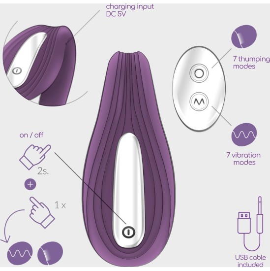 Crushious PLEASURISER RECHARGEABLE VIBRATOR WITH REMOTE CONTROL AND FREE WATERBASED LUBRICANT