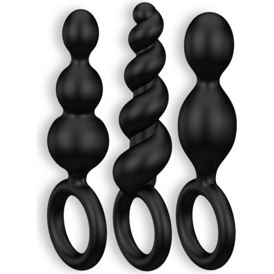 Satisfyer BOOTY CALL 3 PIECE SET ANAL PLUGS BLACK