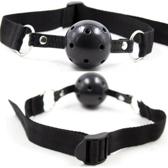 Ohmama Fetish BLACK FABRIC BREATHABLE BALL GAG