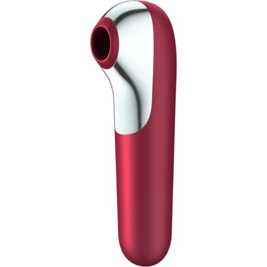 Satisfyer Connect SATISFYER DUAL LOVE VIBRATOR AND SUCTIONER WITH PULSED AIR RED