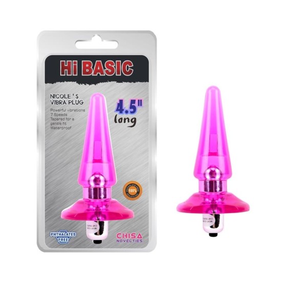 Chisa Vibrating Butt Plug Nicoles 2.5 x 3.2 cm Pink