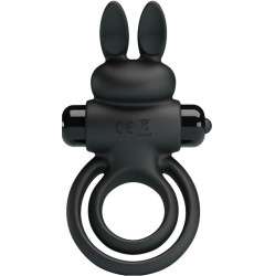 Pretty Love Male PRETTY LOVE - VIBRATOR III RABIT Gredzens MELNAM PENIM