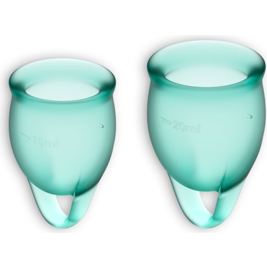 Satisfyer FEEL CONFIDENT 2 MENSTRUAL CUPS SET DARK GREEN