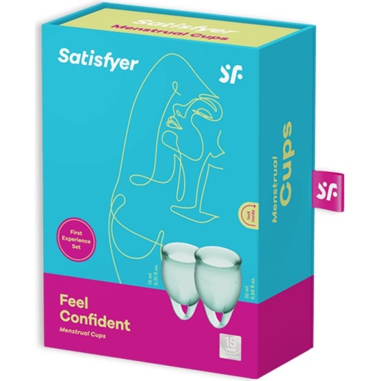 Satisfyer FEEL CONFIDENT 2 MENSTRUAL CUPS SET DARK GREEN