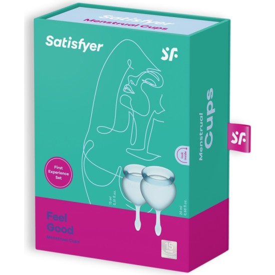 Satisfyer FEEL GOOD 2 MENSTRUĀLĀS KRUSES KOMPLEKTS GAIŠI ZILS