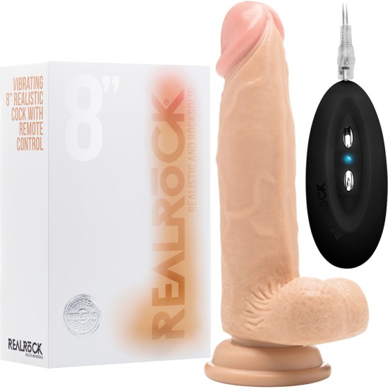 Realrock 8? REĀLISTS VIBRATORS AR sēkliniekiem BALTS