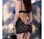 Chilirose NIGHTTIER AND THONG CR-4600 BLACK - 38 M