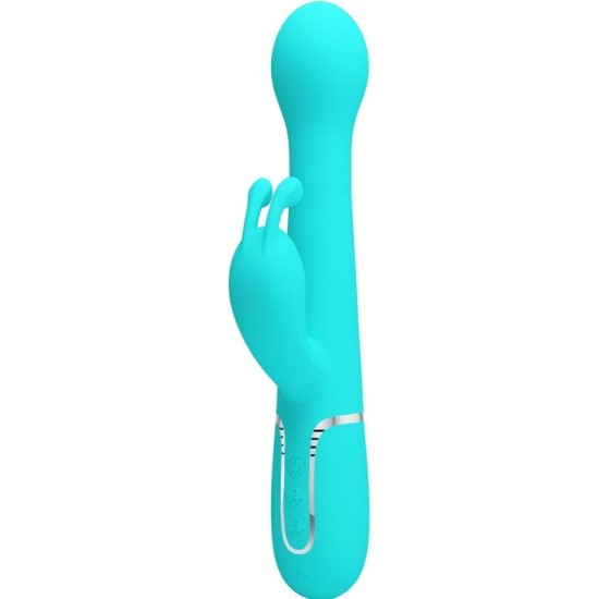 Pretty Love Flirtation PRETTY LOVE – DEJON RabbIT VIBRATOR 3 IN 1 MULTIFUNCTION AQUA GREEN