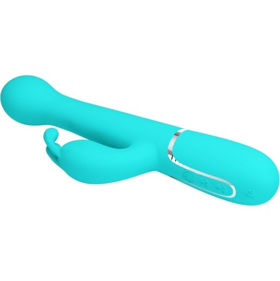 Pretty Love Flirtation PRETTY LOVE – DEJON RabbIT VIBRATOR 3 IN 1 MULTIFUNCTION AQUA GREEN