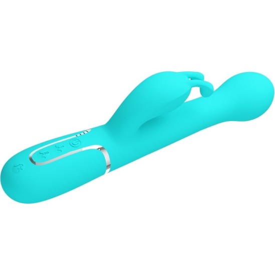 Pretty Love Flirtation PRETTY LOVE - DEJON RABBIT VIBRATOR 3 IN 1 MULTIFUNCTION AQUA GREEN