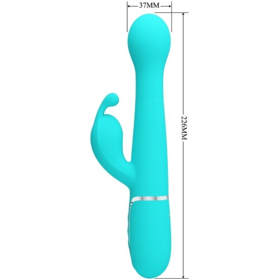 Pretty Love Flirtation PRETTY LOVE – DEJON RABBIT VIBRATOR 3 viename daugiafunkcinis AQUA GREEN