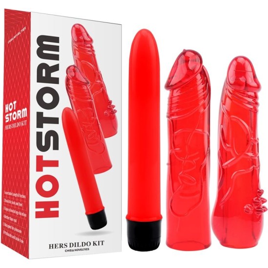 Chisa Kit Dildo un Vibe Hers dildo komplekts Red