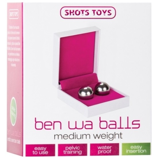 Shots Toys СЕРЕБРЯНЫЕ ШАРЫ BEN WA СРЕДНЕГО ВЕСА