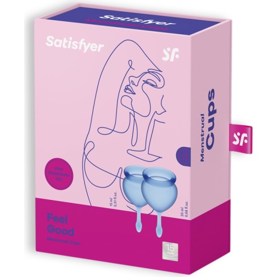 Satisfyer FEEL GOOD 2 MENSTRUĀLĀS KRUSES KOMPLEKTS TUMŠI ZILS