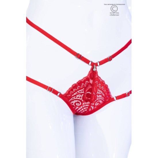 Chilirose РЕГУЛИРУЕМЫЕ ТРУСИКИ CR-4387 RED - 36-38 S/M