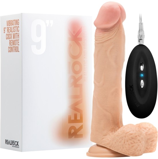 Realrock 9? REĀLISTS VIBRATORS AR sēkliniekiem BALTS