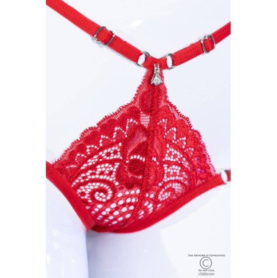 Chilirose РЕГУЛИРУЕМЫЕ ТРУСИКИ CR-4387 RED - 36-38 S/M