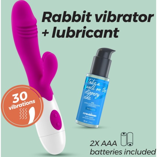 Crushious LOLLIPOP RABBIT VIBRATORS AR ŪDENS BĀZES LUBRIKANTIEM