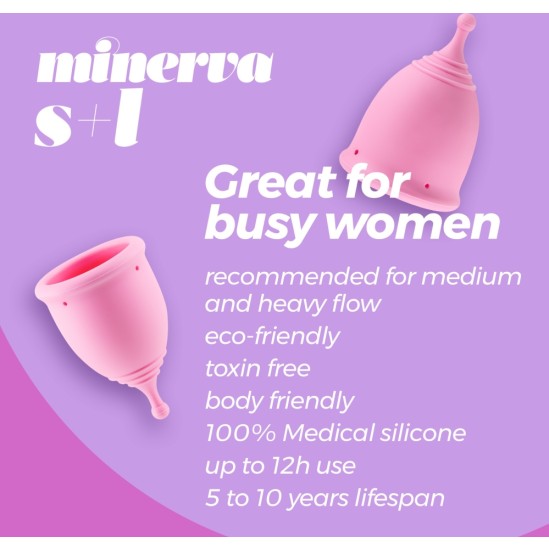 Crushious MINERVA S + L MENSTRUĀLĀS KAUZES AR MAKSINĀJU UN ROTAĻLIETU TĪRĪTĀJS 150 ml