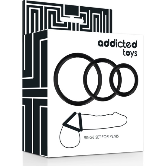 Addicted Toys НАБОР КОЛЬЦЕВ ДЛЯ ПЕНИСА ЧЕРНЫЙ