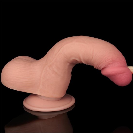 Lovetoy Bīdāmās ādas divslāņu dildo 7.5