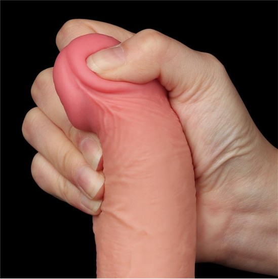 Lovetoy Bīdāmās ādas divslāņu dildo 7.5