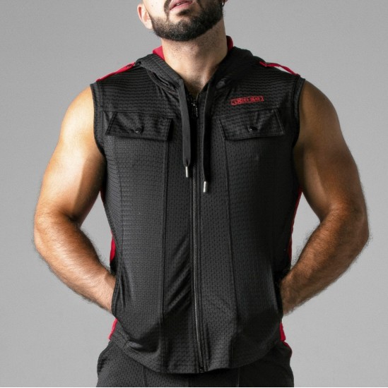 Locker Gear VEST LOOK AT HARDER HOODY RED — 36 S