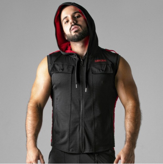 Locker Gear VEST LOOK AT HARDER HOODY RED — 36 S