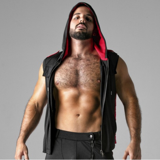 Locker Gear VEST LOOK AT HARDER HOODY RED — 36 S