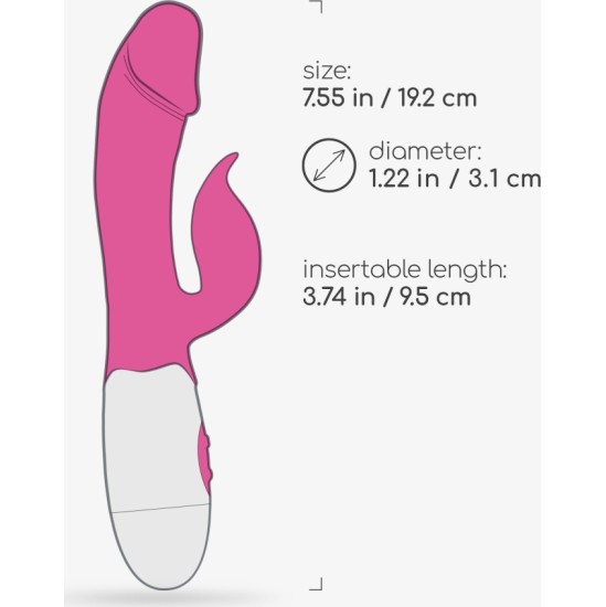 Crushious MOCHI RABBIT VIBRATOR PINK WITH WATERBASED LUBRICANT INCLUDED