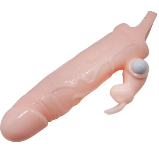 Baile For Him BRAVE MAN PENIS COVER WITH RABBIT AND DOUBLE ENGINE FLESH 16.5 CM