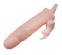 Baile For Him BRAVE MAN PENIS COVER WITH RABBIT AND DOUBLE ENGINE FLESH 16.5 CM