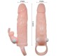 Baile For Him BRAVE MAN PENIS COVER WITH RABBIT AND DOUBLE ENGINE FLESH 16.5 CM